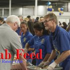 Lemoore Rotary Club member Kurt Quade dishes out the crab Saturday night.